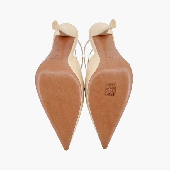 Givenchy Show Beige Leather Slingback Pointed Toe Pumps Heels Size 38 US 8 - Picture 3 of 15